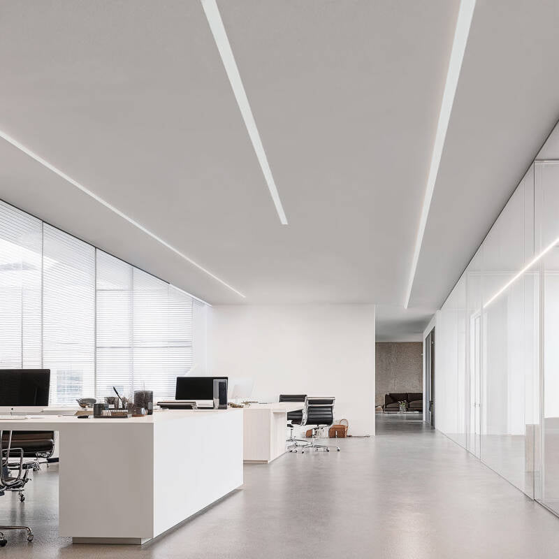 Perfil Alumínio Encastrável XL para Fitas LED até 60 mm com Tampa Continua