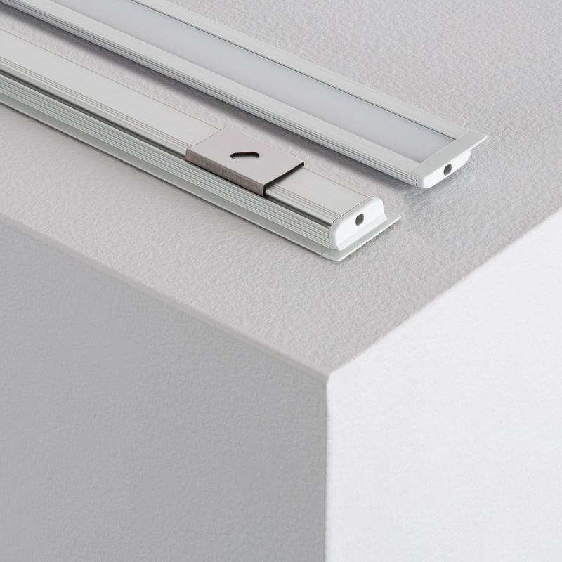 Perfil Alumínio Encastrável 1m para Fitas LED até 10mm