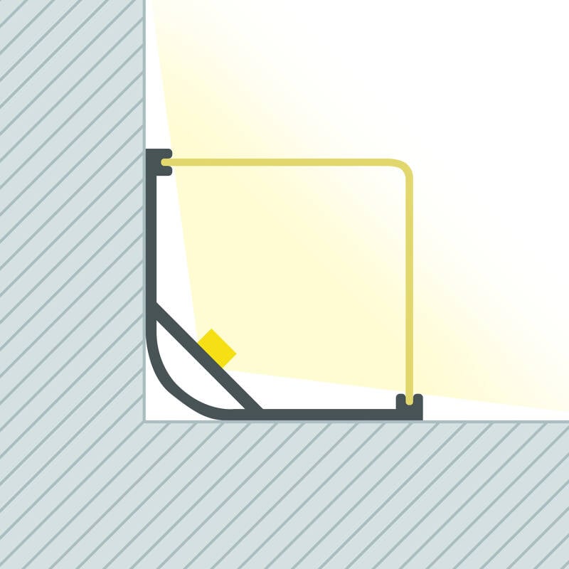 Perfil de Alumínio Esquina Triangular 2m para Fita LED até 20mm