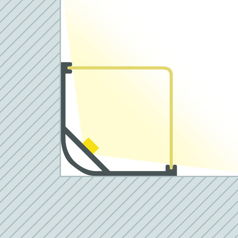 Perfil de Alumínio Esquina Triangular 2m para Fita LED até 20mm