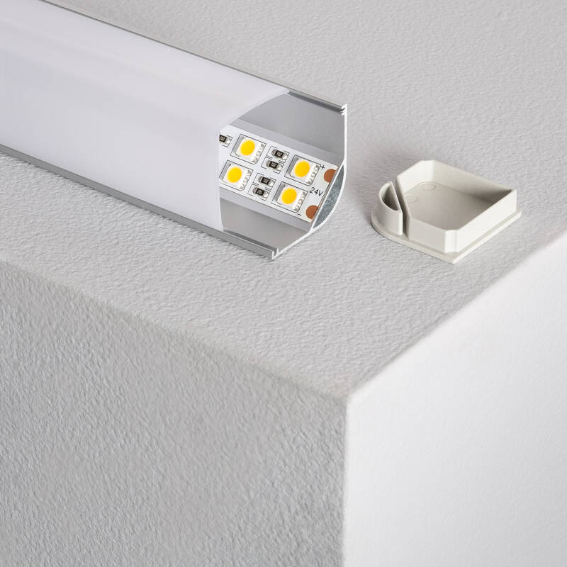 Perfil de Alumínio Esquina Triangular 2m para Fita LED até 20mm