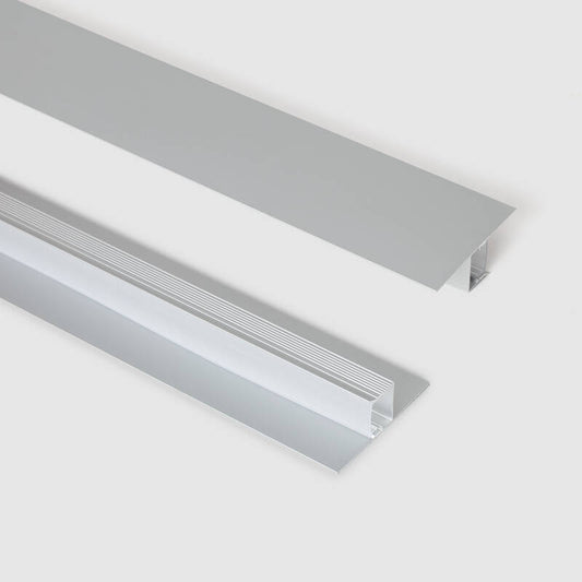Perfil de Alumínio Integração em Parede/Teto para Fita LED até 15 mm com Tampa Contínua