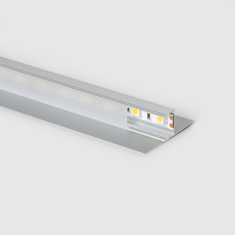 Perfil de Alumínio Integração em Parede/Teto para Fita LED até 15 mm com Tampa Contínua
