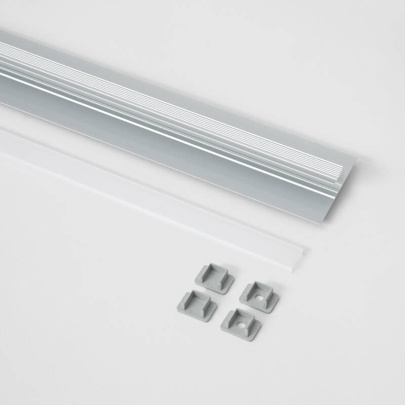 Perfil de Alumínio Integração em Parede/Teto para Fita LED até 15 mm com Tampa Contínua