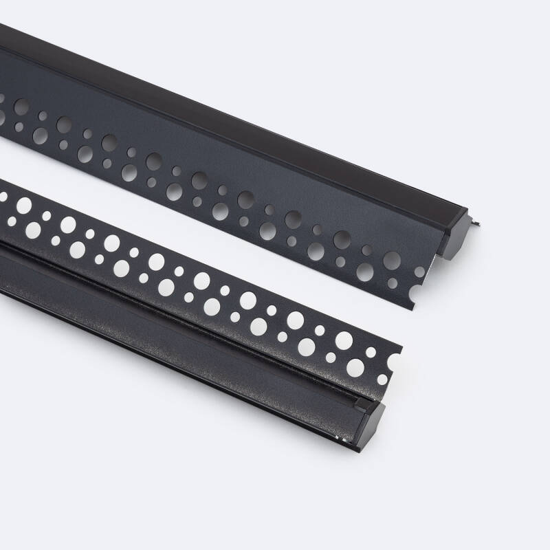 Perfil Alumínio Integração em Gesso / Pladur Esquina Arista Fita LED até 9 mm