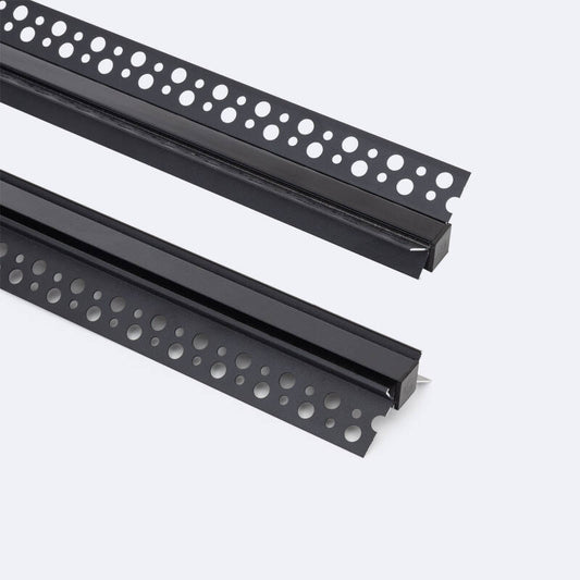 Perfil Alumínio Integração em Gesso / Pladur Esquina Interior Fita LED até 9 mm