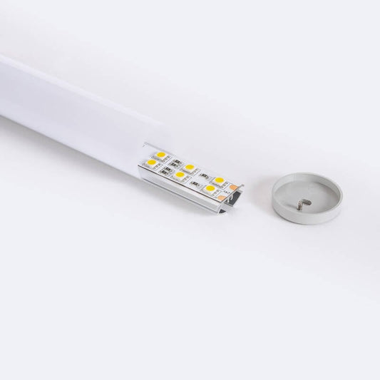 Perfil Alumínio Suspenso Redondo 2m para Fita LED hasta 16 mm