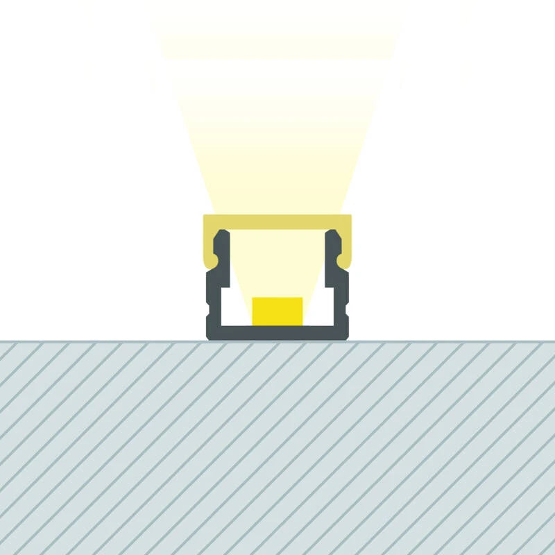 Perfil Alumínio Superfície 8x8 para Fita LED até 6 mm