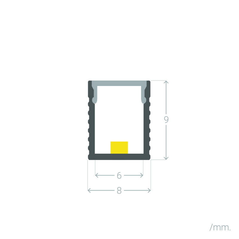 Perfil Alumínio Superfície Mini para Fita LED até 6 mm