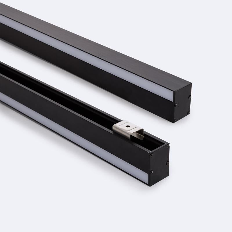 Perfil Alumínio Superfície Dupla Cara 2m Preto para Fita LED até 10 mm