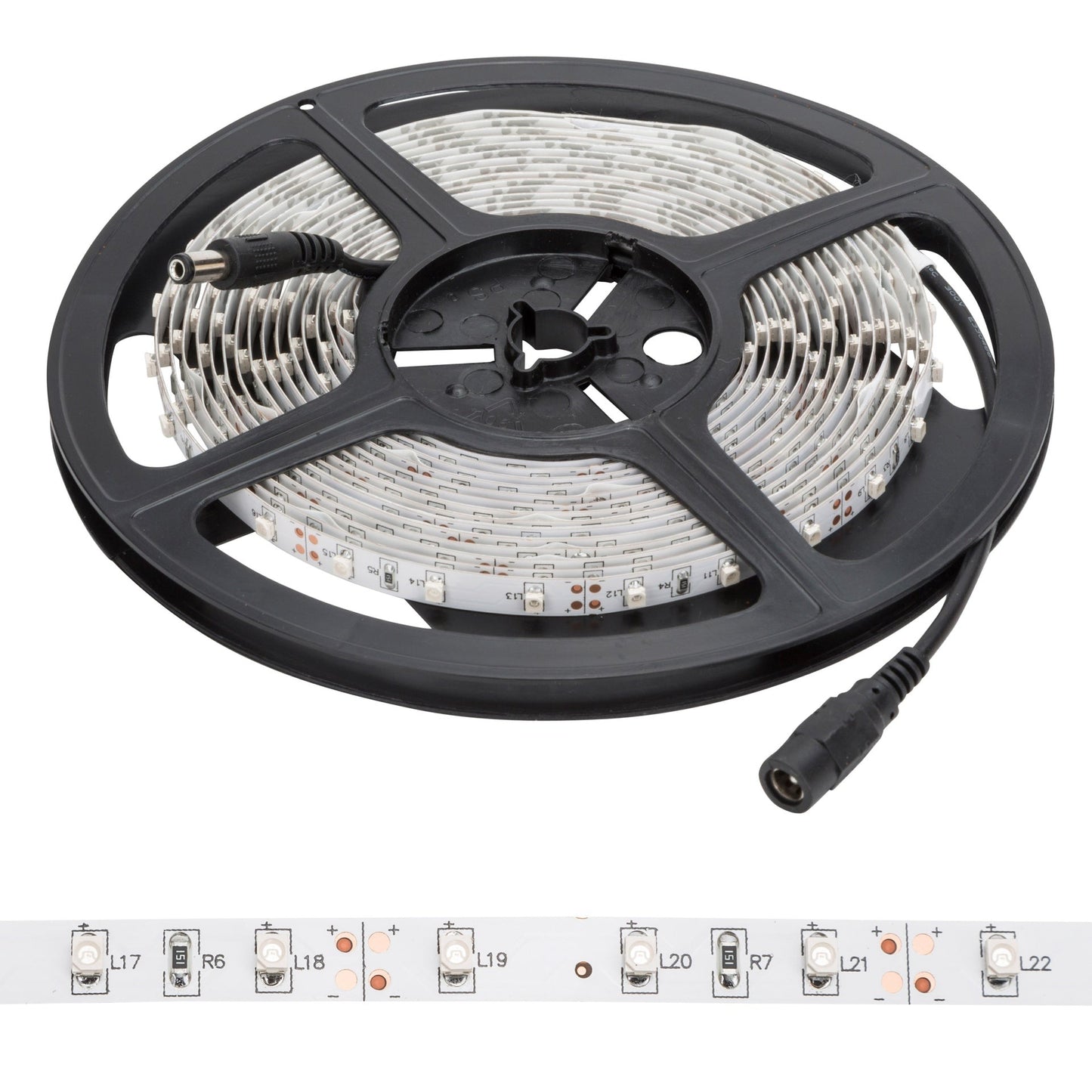 Faixa de 300 LEDs 24W 1.200Lm CRI85 6000ºK SMD3528 12VDC x5M 40.000H-Branco