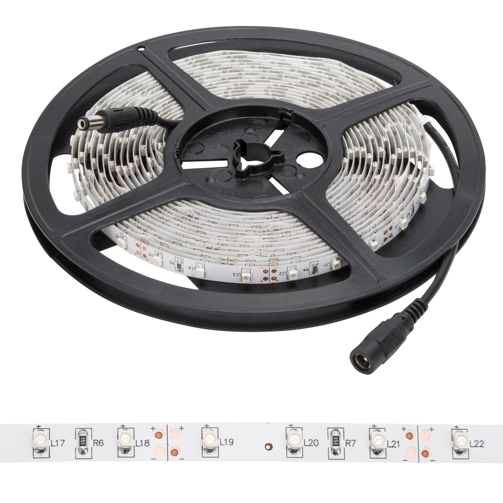 Faixa de 300 LEDs 24W 1.200Lm CRI85 6000ºK SMD3528 12VDC x5M 40.000H-Branco