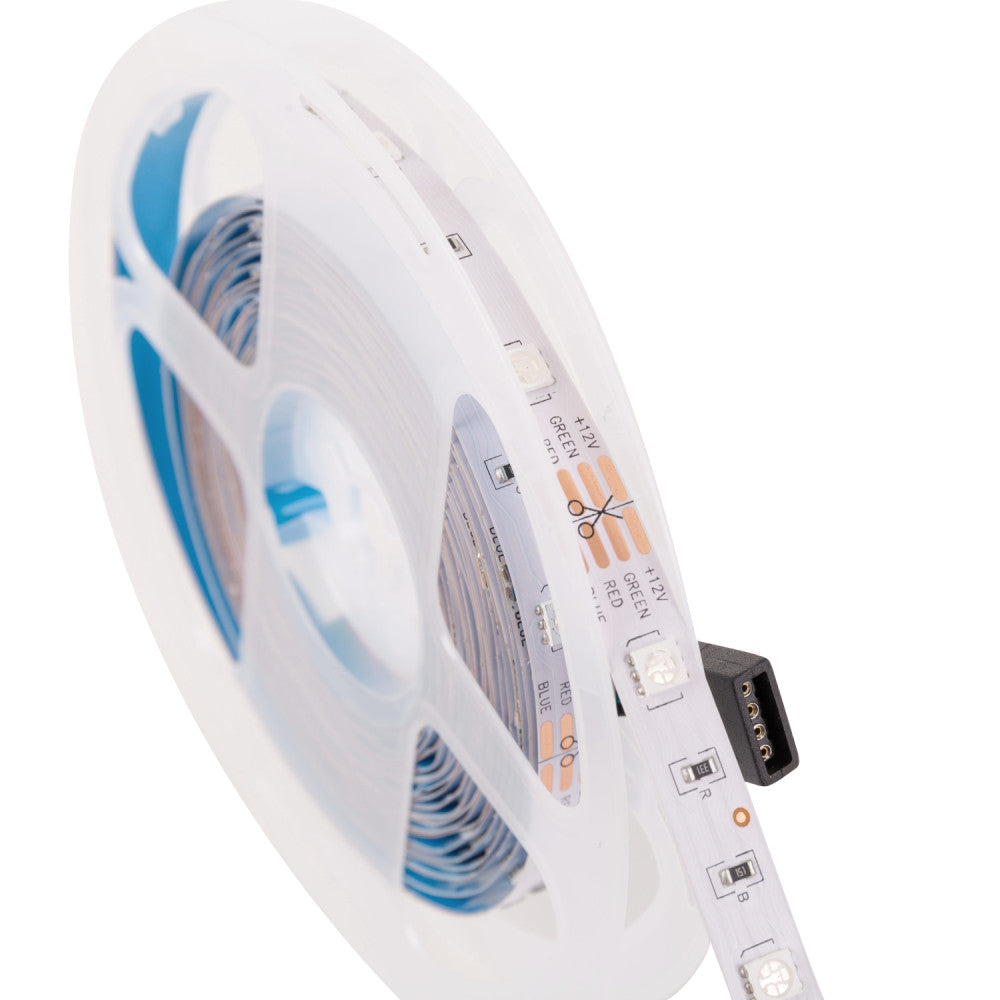 Faixa de 150 LEDs 36W 2.100Lm SMD5050 12VDC RGB x5M 40.000H-RGB