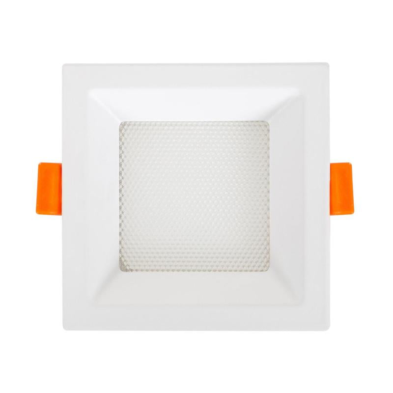 Placa LED 7W CCT Seleccionável Quadrada Slim Microprismática (UGR17 LIFUD) Corte 75x75 mm
