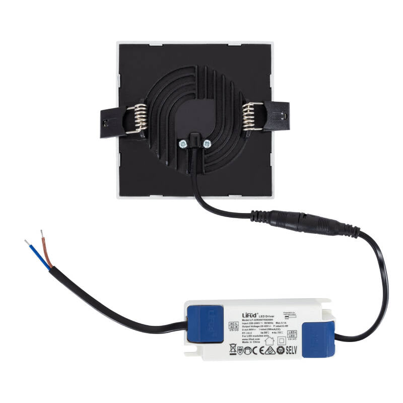 Placa LED 8W Cuadrada High Lumen Corte Ø75 mm LIFUD Silver