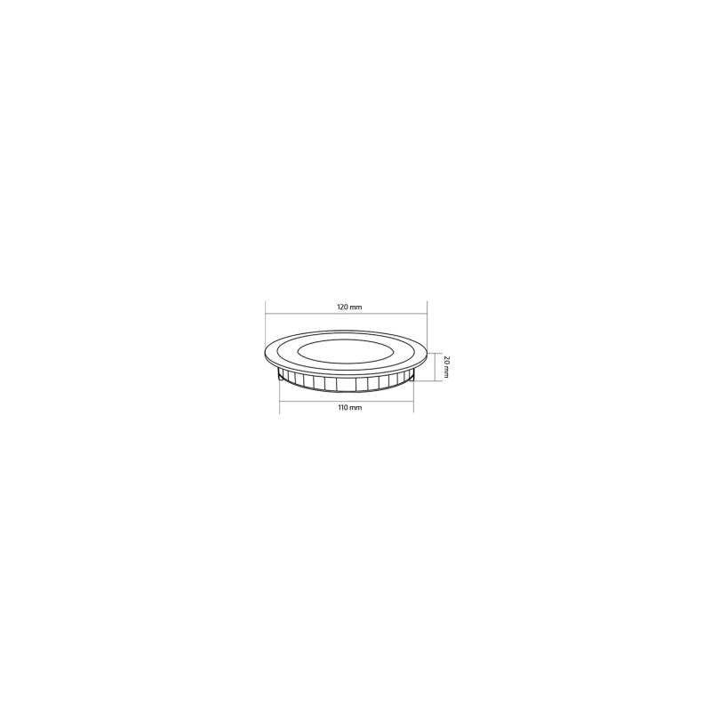 Placa LED Circular SuperSlim 6W Silver Corte Ø 110mm