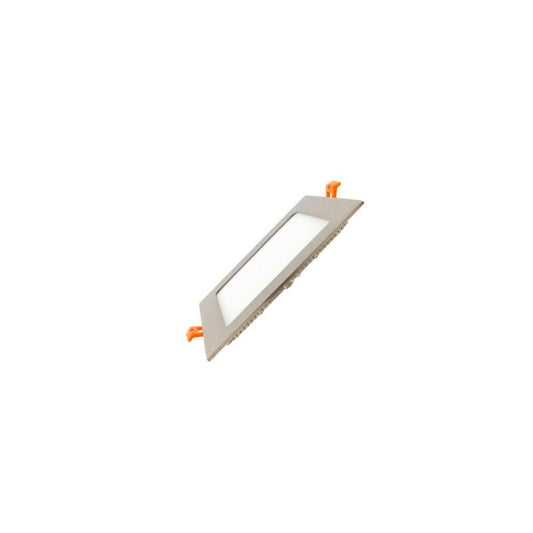 Placa LED Quadrada SuperSlim 12W Prata Corte 155x155 mm