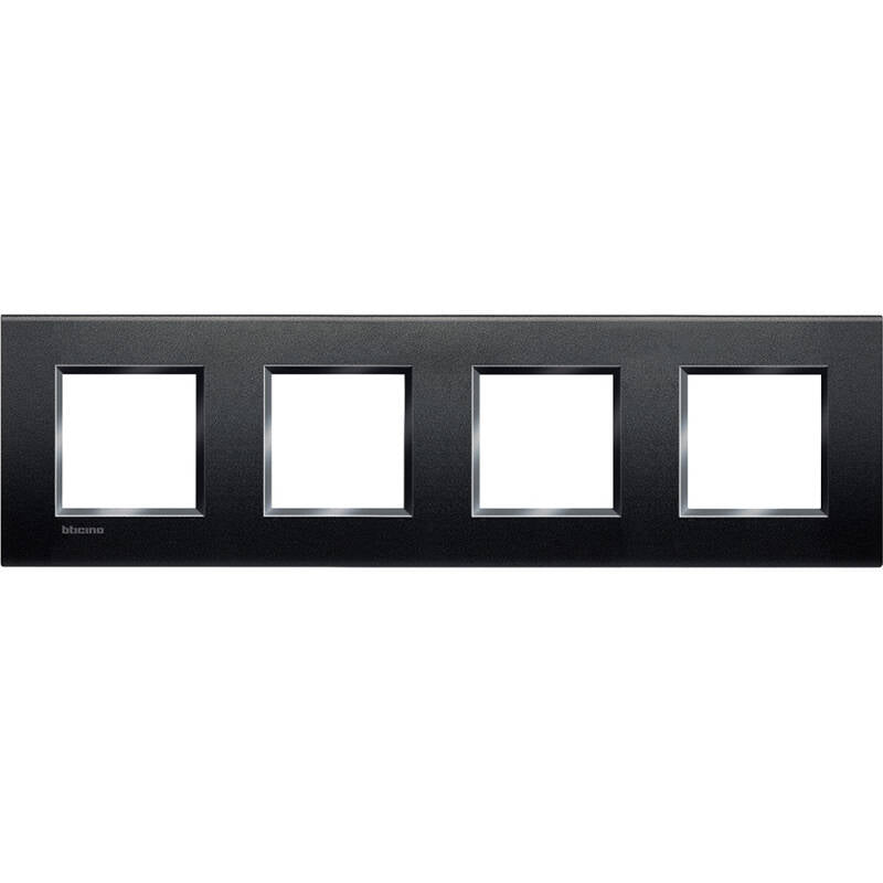 Placa Quadrada 4x2 Módulos BTicino Living Light LNA4802M4BI