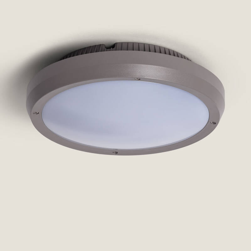 Plafon de Teto Circular para Exterior Ø300 mm IP65 Curio Cinzento