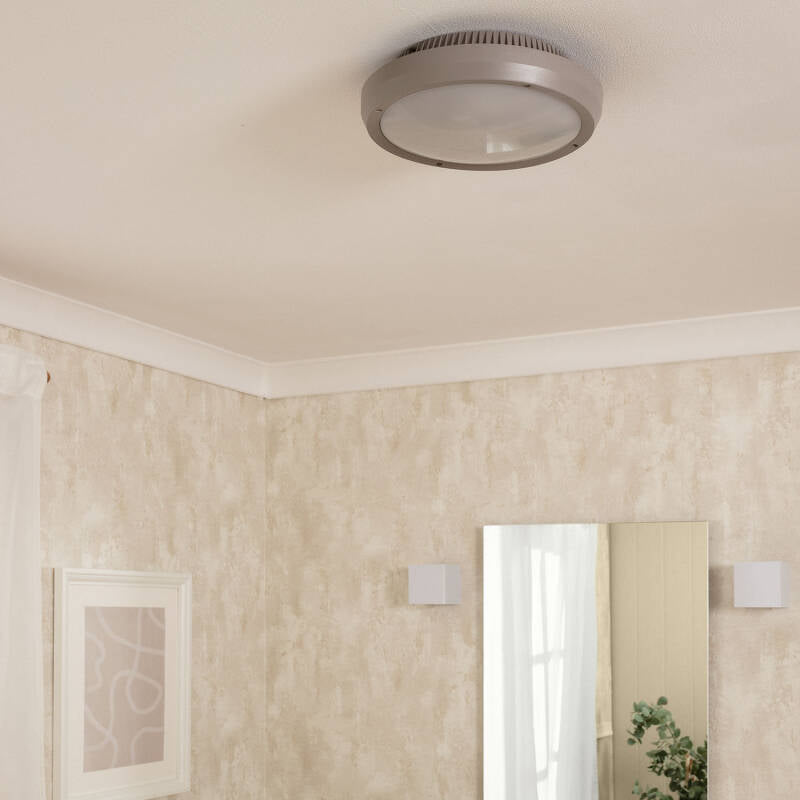 Plafon de Teto Circular para Exterior Ø300 mm IP65 Curio Cinzento