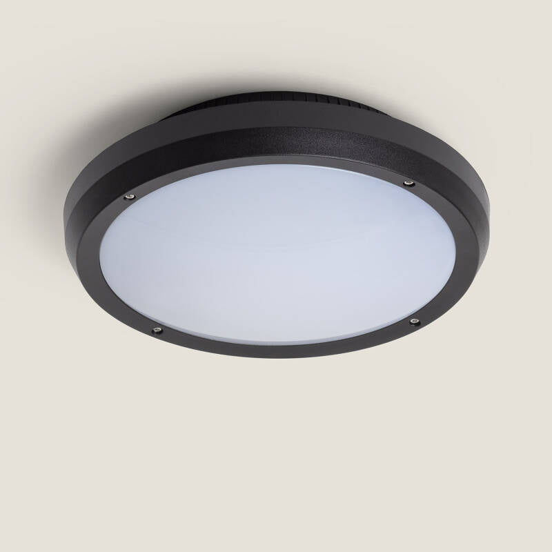 Plafon de Teto Circular para Exterior Ø300mm IP65 Curio Preto