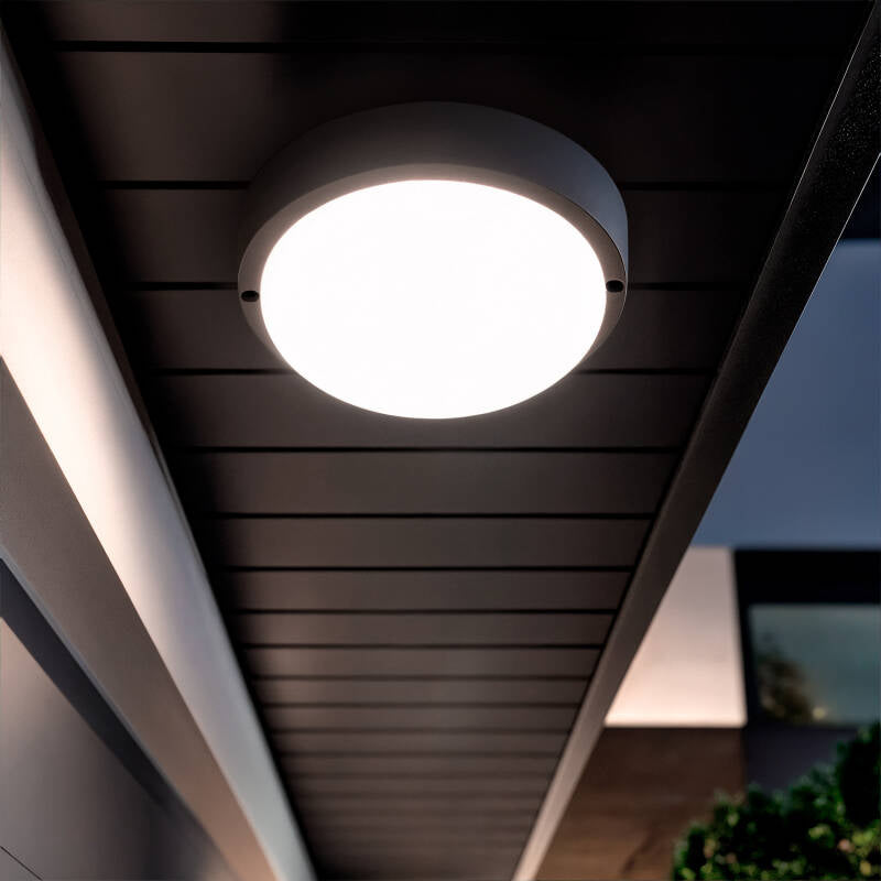 Plafon LED 15W Circular para Exterior Ø140 mm IP65 Hublot Black