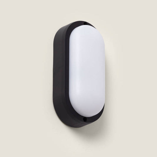 Plafon LED 15W Oval para Exterior 85x173 mm IP65 Hublot Black