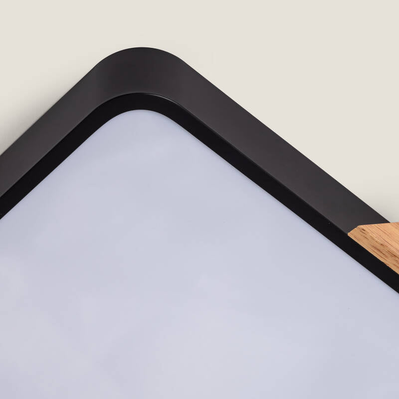 Plafón LED de teto 18W Quadrado em Madeira e Alumínio 325x325 mm CCT Selecionável Semi-Dari