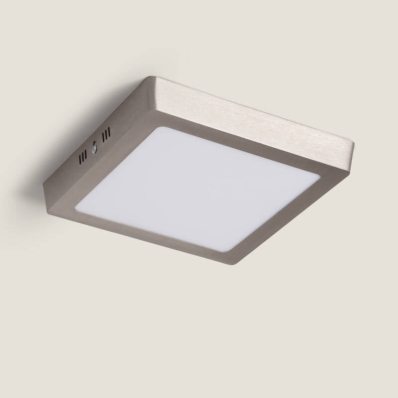Plafón LED 18W Quadrado Metal 225x225 mm Silver