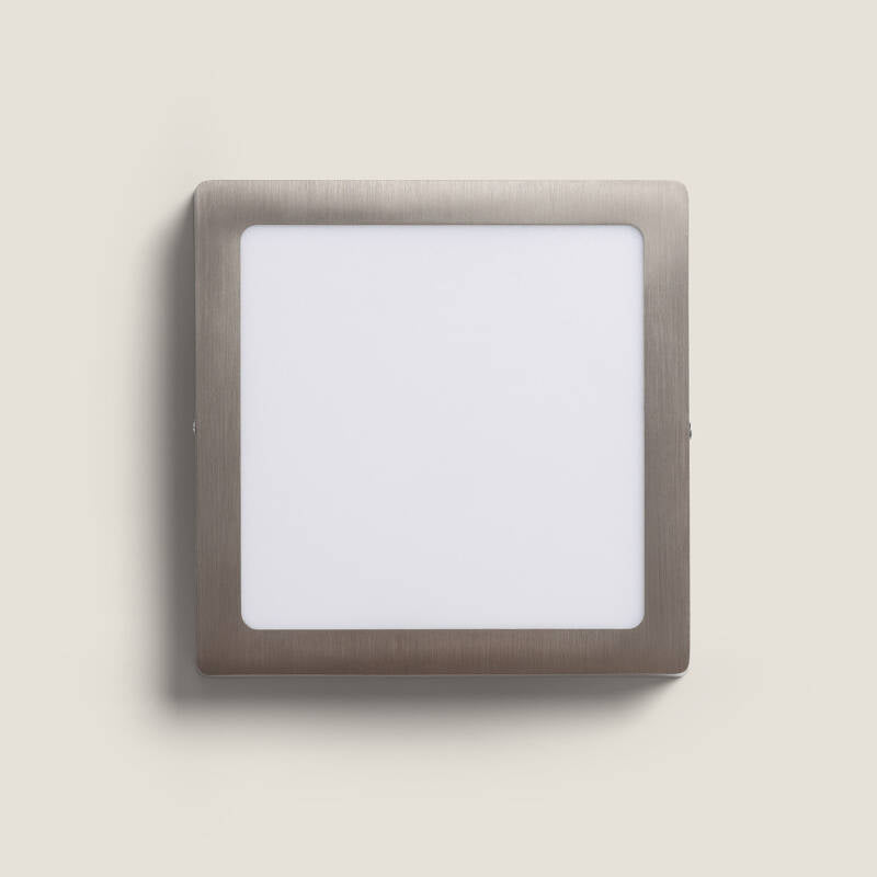 Plafón LED 18W Quadrado Metal 225x225 mm Silver