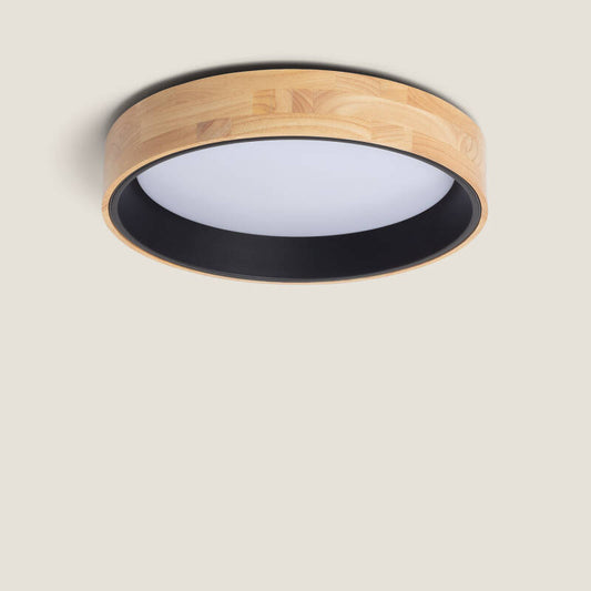 Plafón LED 20W Circular em Madeira e Alumínio Ø470 mm CCT Selecionável Dari