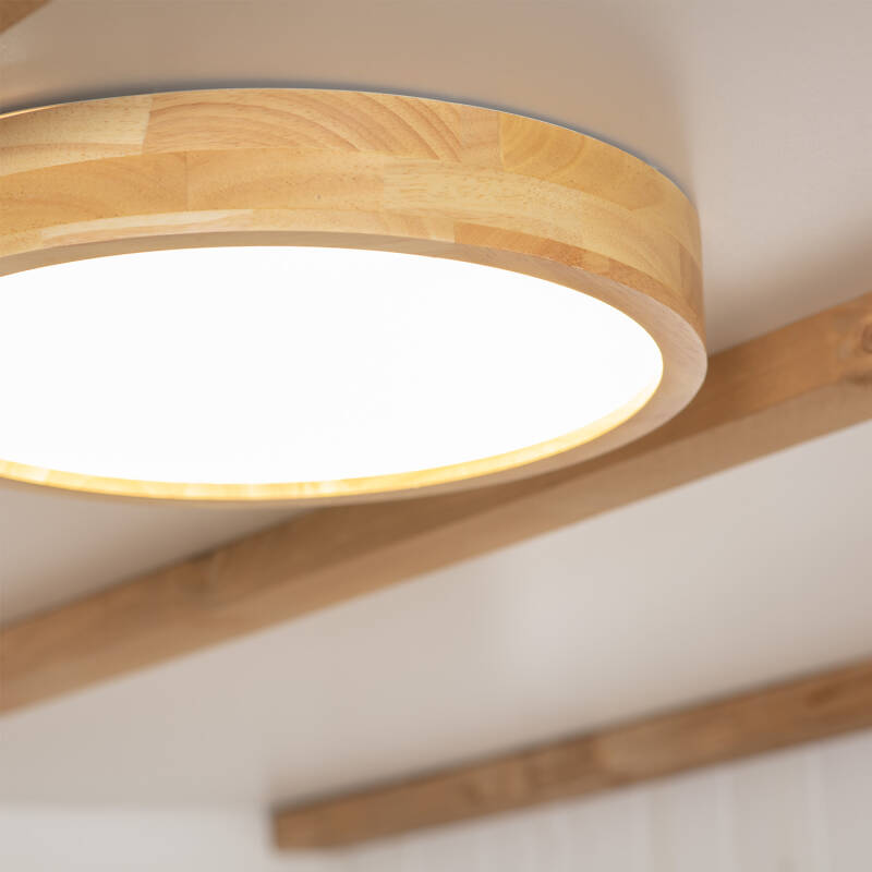 Plafón LED 20W Circular Madeira Ø400 mm CCT Seleccionável Kayu