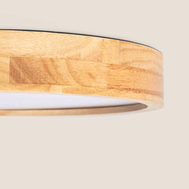 Plafón LED 20W Circular Madeira Ø400 mm CCT Seleccionável Kayu