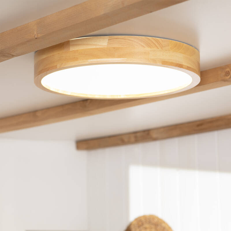 Plafón LED 20W Circular Madeira Ø400 mm CCT Seleccionável Kayu