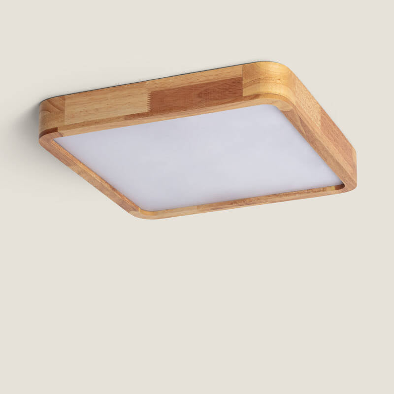 Plafón LED 20W Quadrado Madeira 400x400 mm CCT Seleccionável Kayu