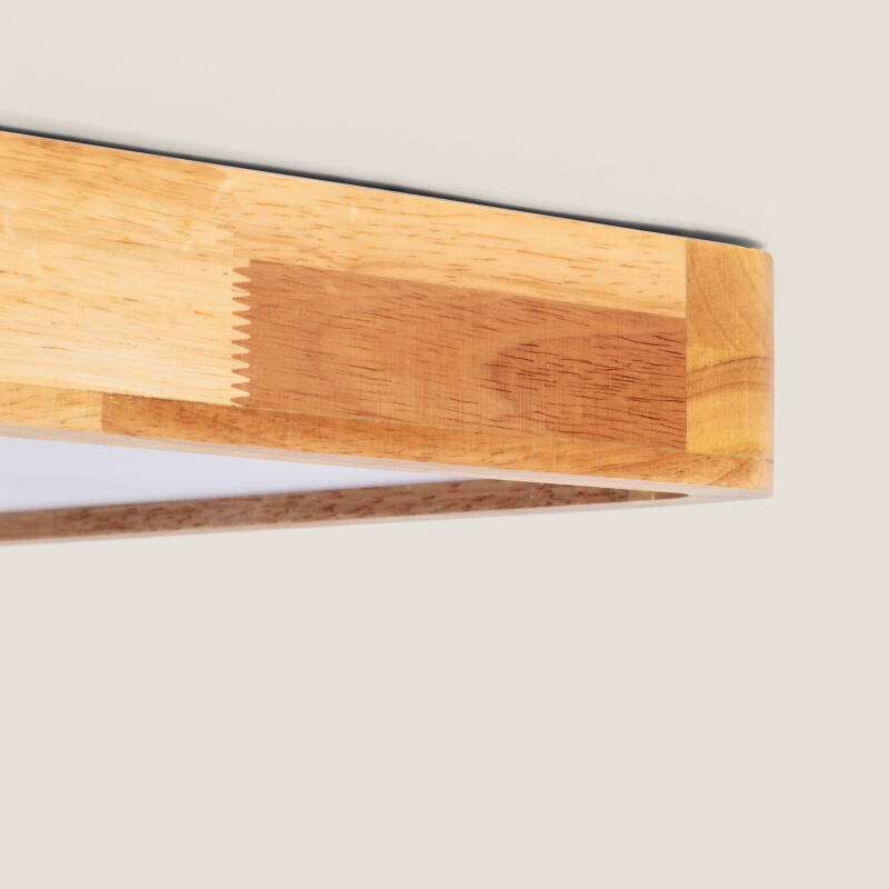 Plafón LED 20W Quadrado Madeira 400x400 mm CCT Seleccionável Kayu