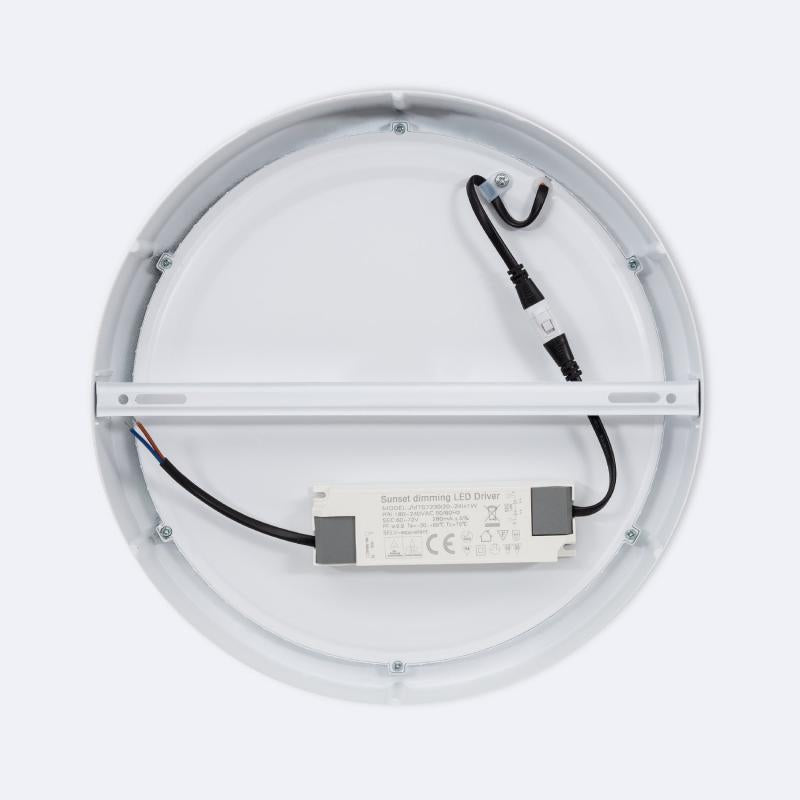 Plafon LED 24W Circular de Alumínio Ø300 mm Regulável Dim To Warm
