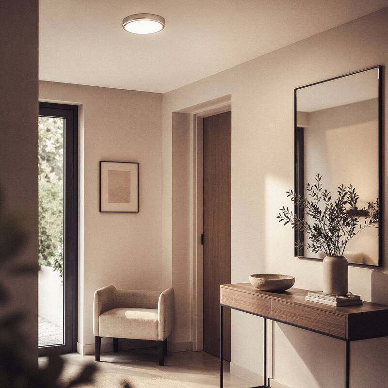 Plafón LED 24W Circular Metal Ø300 mm Design Silver