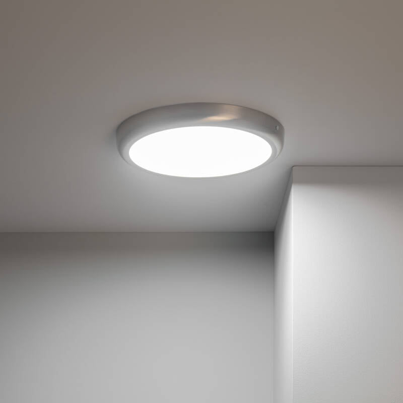 Plafón LED 24W Circular Metal Ø300 mm Design Silver