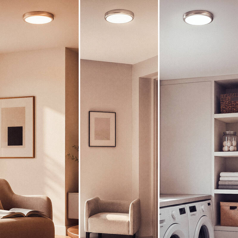 Plafón LED 24W Circular Metal Ø300 mm Design Silver