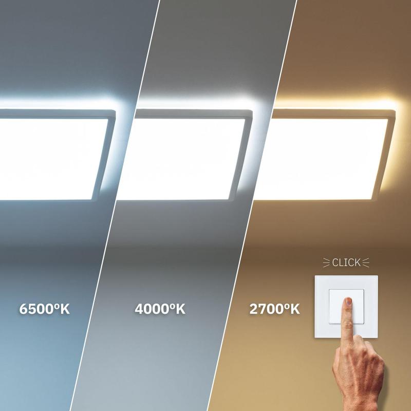 Plafon LED 24W Quadrado SwitchCCT Seleccionável 420x420 mm Duas Caras