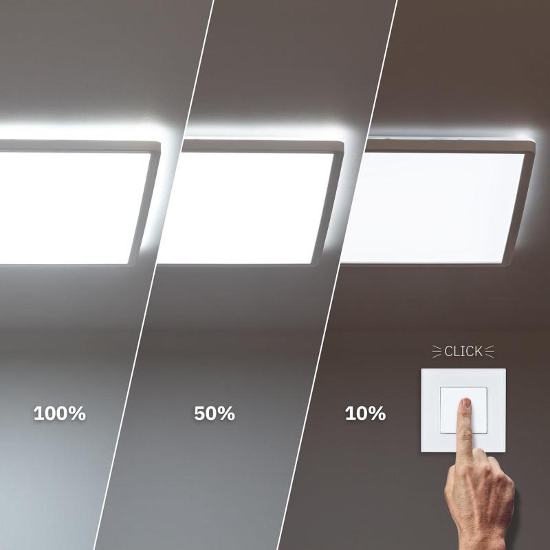Plafon LED 24W Quadrado Regulável 420x420 mm Dupla Cara.