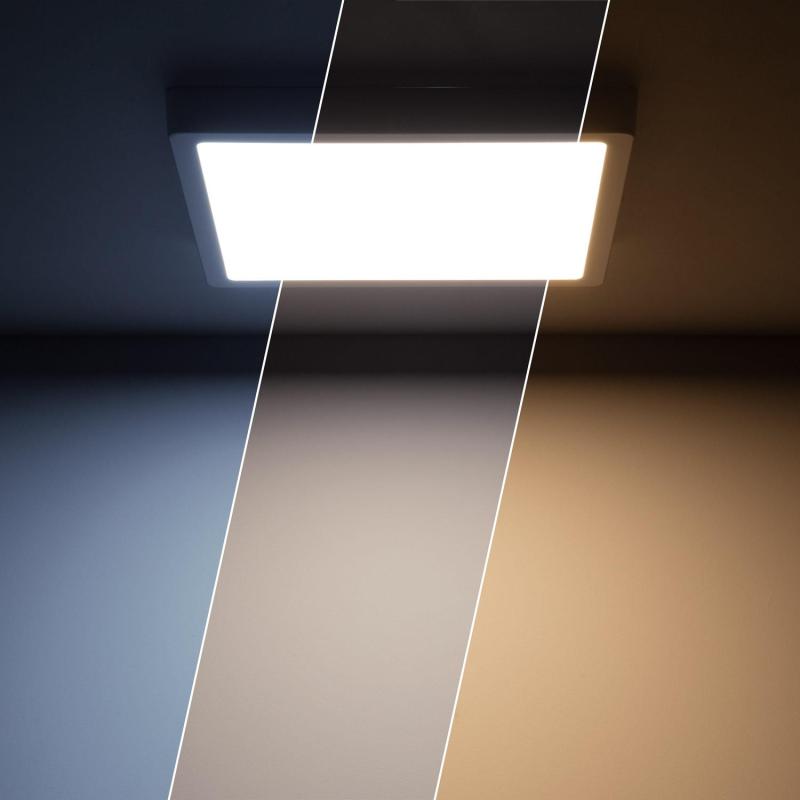 Plafón LED 24W Quadrado Superslim CCT Seleccionável 280x280 mm