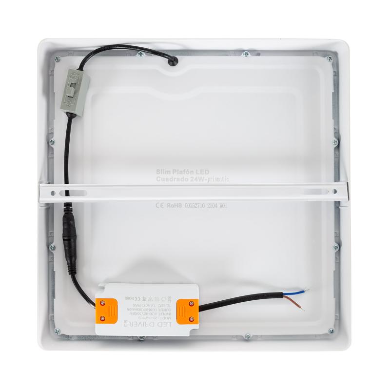 Plafón LED 24W Quadrado Superslim (CRI90) Microprismático CCT Seleccionável (UGR17) 280x280 mm