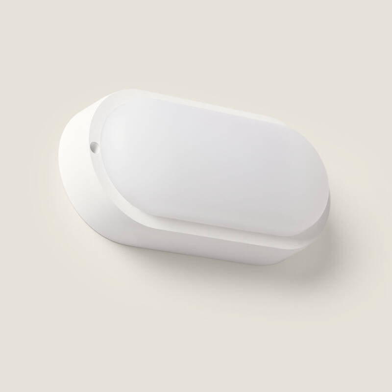 Plafon LED 25W Oval Exterior 94x198mm IP65 com Sensor de Movimento e Crepuscular Hublot White