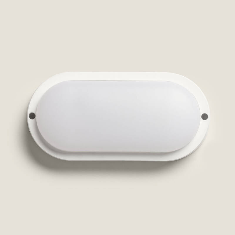 Plafon LED 25W Oval Exterior 94x198mm IP65 com Sensor de Movimento e Crepuscular Hublot White