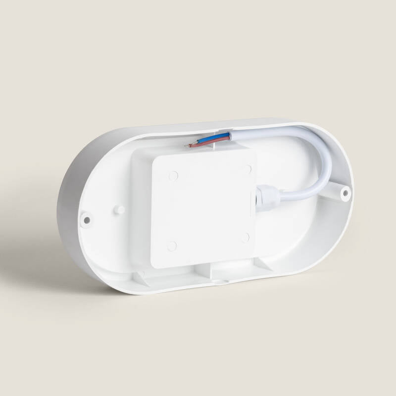 Plafon LED 25W Oval Exterior 94x198mm IP65 com Sensor de Movimento e Crepuscular Hublot White