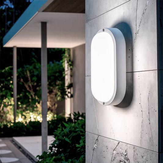 Plafon LED 25W Oval Exterior 96x198 mm IP65 Hublot White