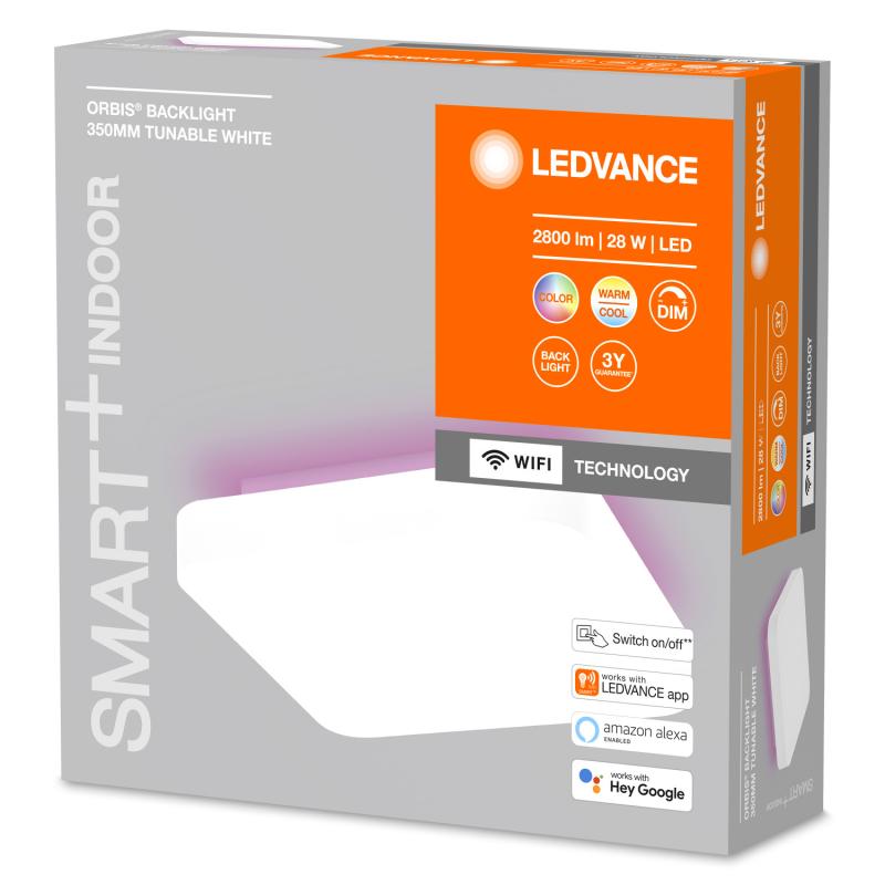 Plafon LED 28W RGBW Quadrado 350x350 mm Smart+ WiFi ORBIS Backlight LEDVANCE 4058075572874