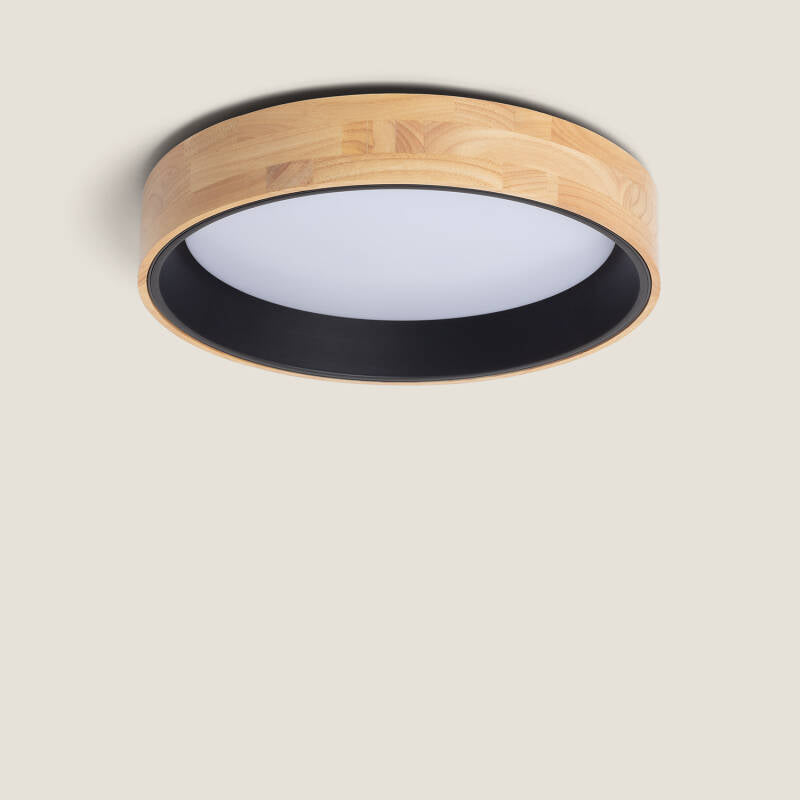 Plafón LED 30W Circular em Madeira e Alumínio Ø570 mm CCT Selecionável Dari